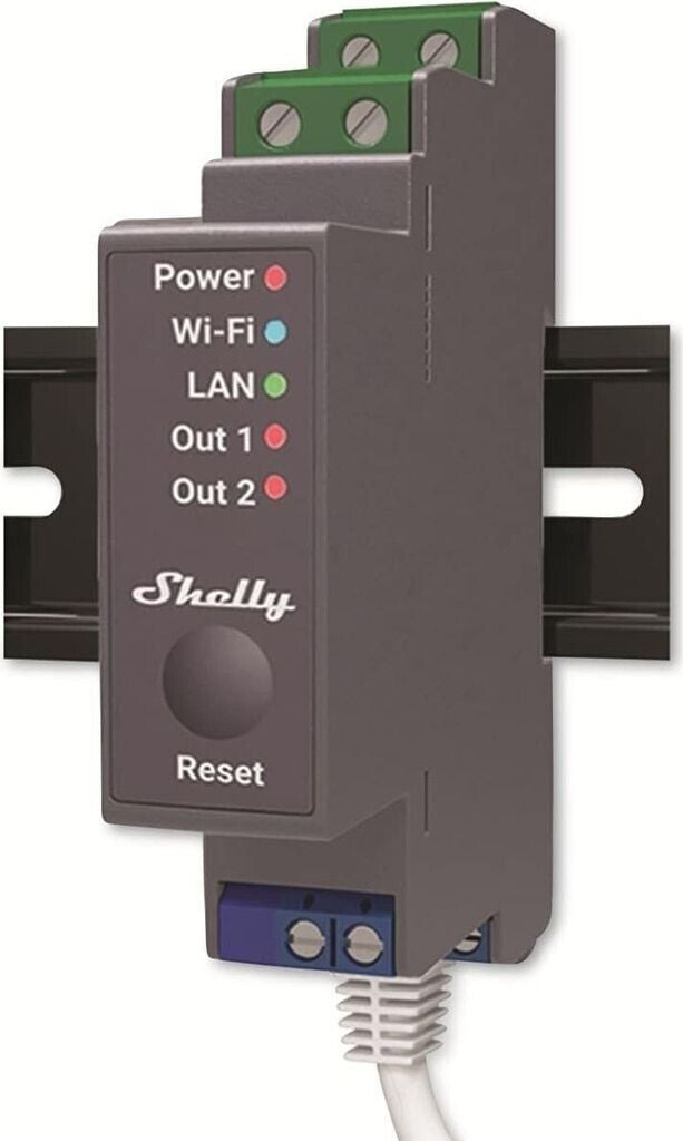 Shelly Pro 2 DIN-Schienen Schaltmodul 2 Kanal 16A WLAN LAN Bluetooth