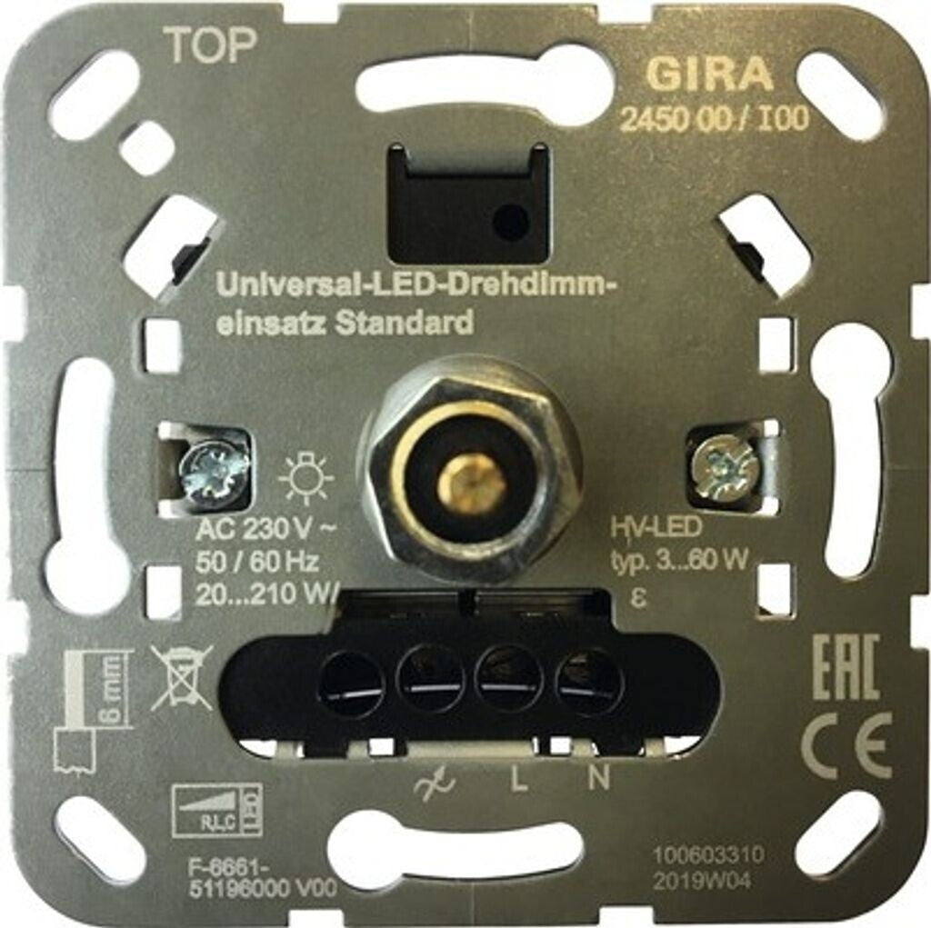 Gira S3000 Universal LED Drehdimmeinsatz 245000 230V