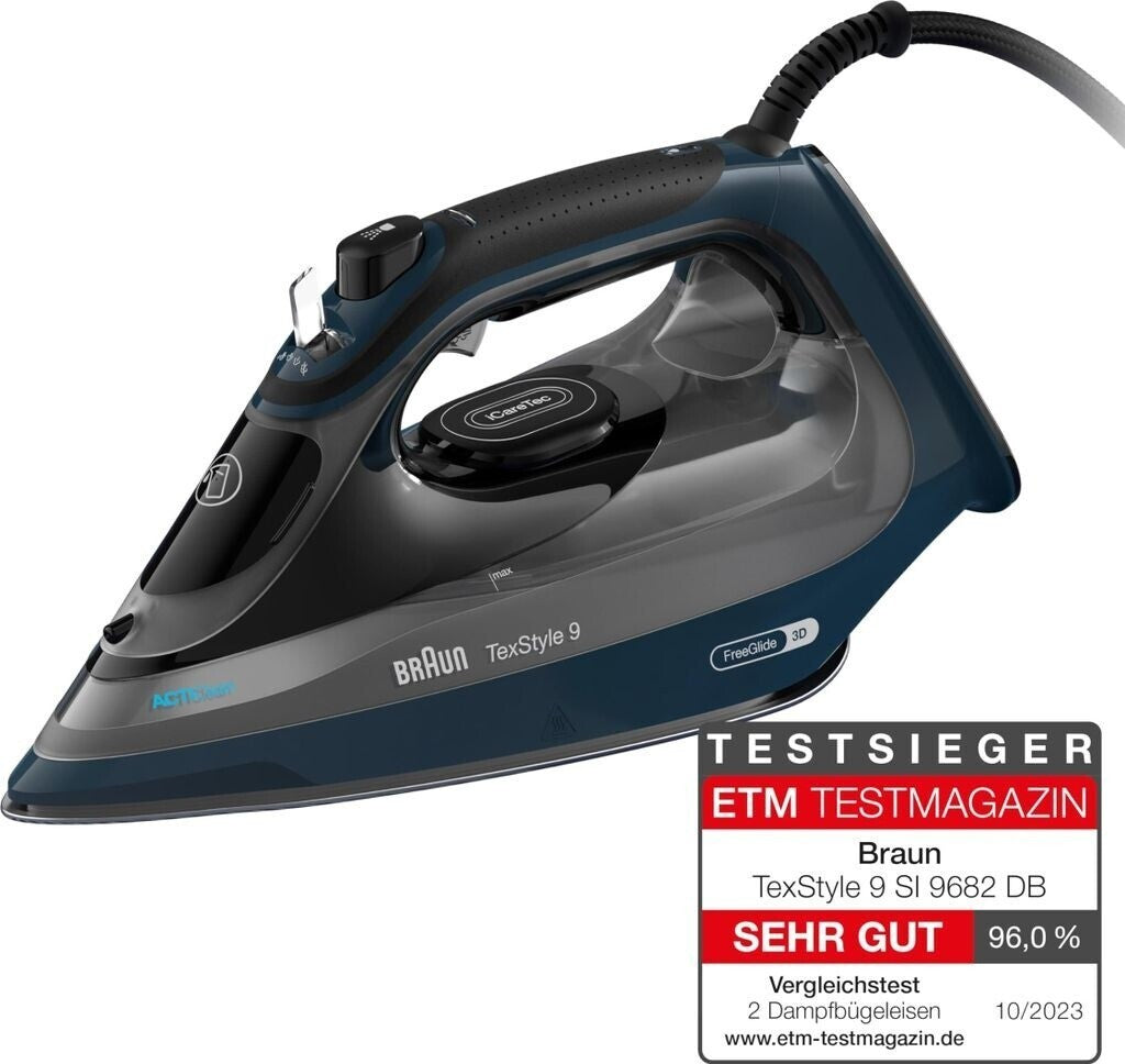 Braun TexStyle 9 SI9682DB Dampfbügeleisen 3200W 330ml FreeGlide 3D Dunkelblau