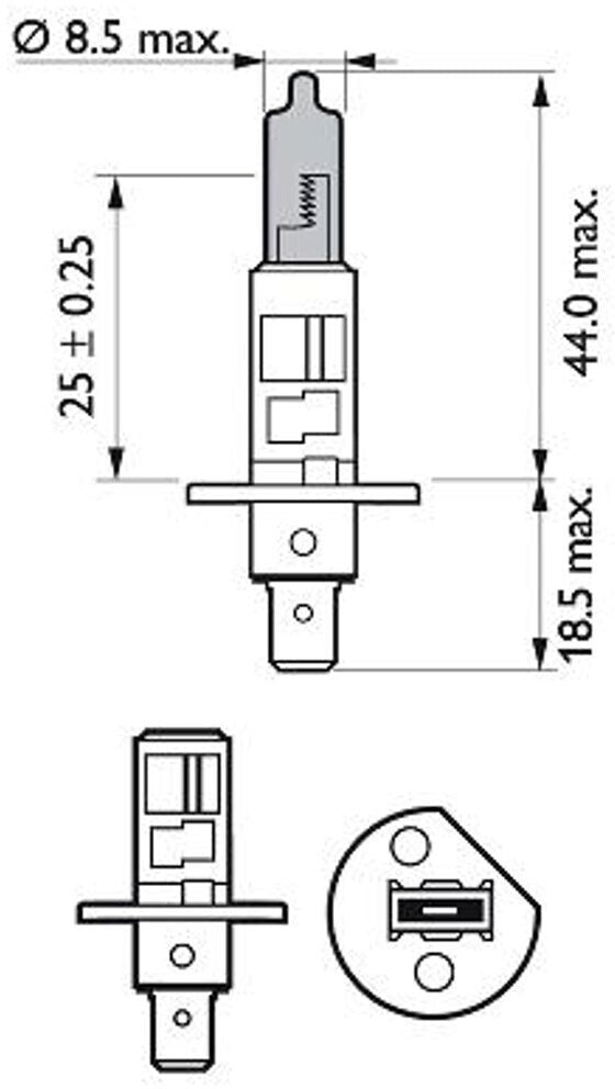H1 Philips WhiteVision Intensive Xenon Effekt 4300K 12258WHV Halogen Blister