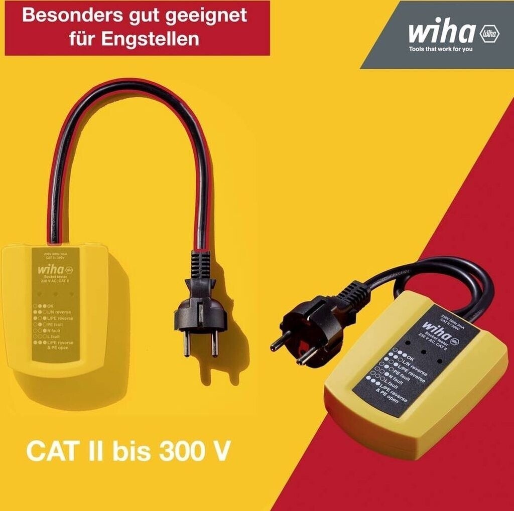 Wiha Steckdosentester SB25561 230V mit PE-Test CAT II 45220