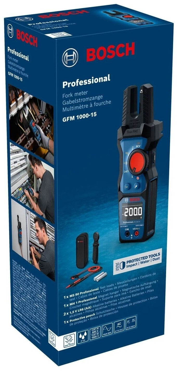 Bosch Professional GFM 1000-15 Gabelstromzange 200A 1000V True RMS IP54 Neu