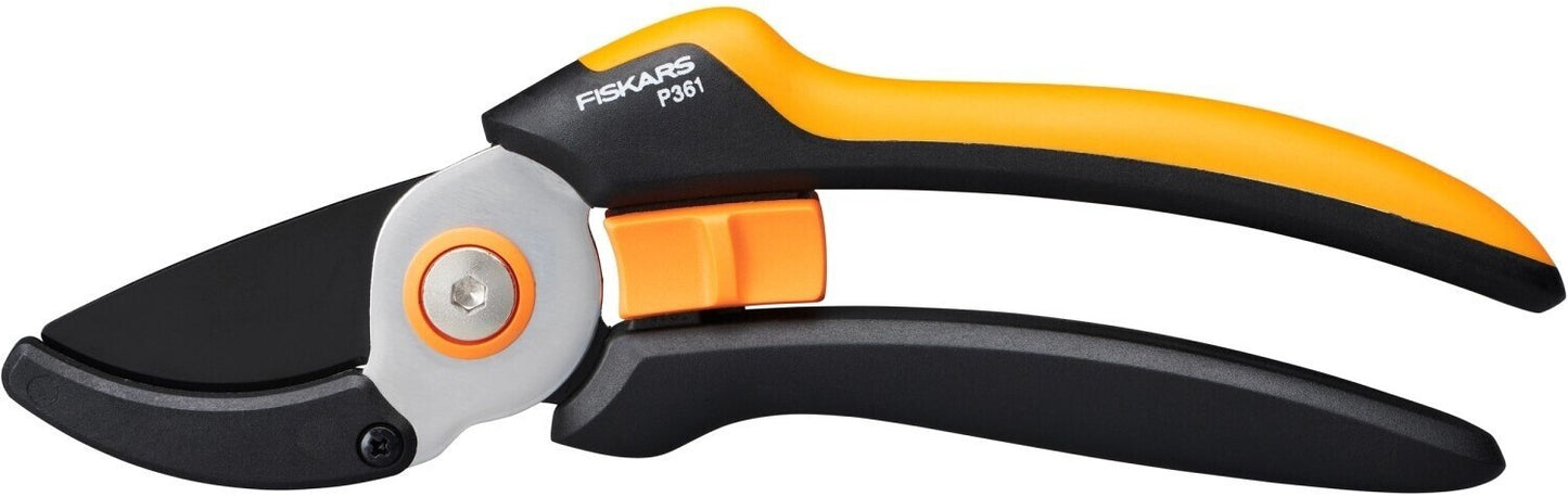 Fiskars Amboss-Gartenschere L, Solid, P361, Für trockene Zweige und Äste, Garten