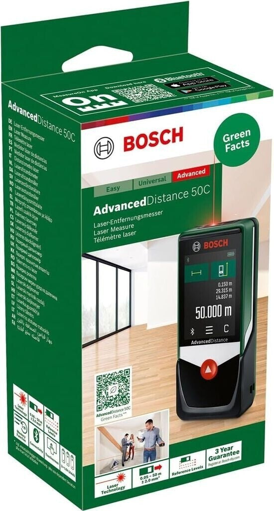 Bosch AdvancedDistance 50C Laser Entfernungsmesser 50m Bluetooth 0603672202
