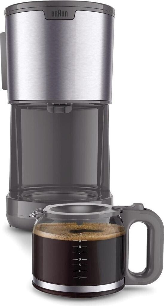 Braun Filterkaffeemaschine KF 1500 GY, OptiBrew System, 15 Tassen grau Edelstahl