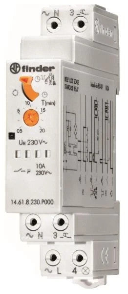 Finder Treppenlicht Zeitschalter 10A 230V Hutschiene 1TE Zeitrelais
