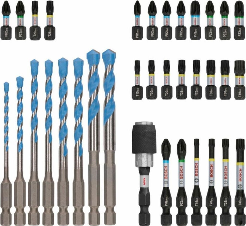 Bosch PRO Impact Mixed Set 35-tlg Bohrer Bits Bithalter Koffer 2608521U82 Neu