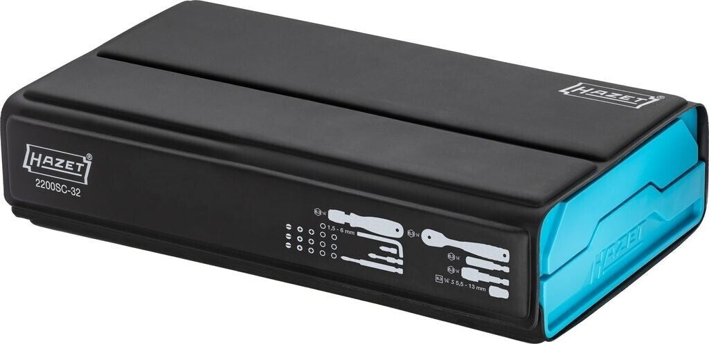 HAZET 1/4 Zoll Steckschlüssel Satz & Bit Set 59-teilig SmartCase 2200SC-32