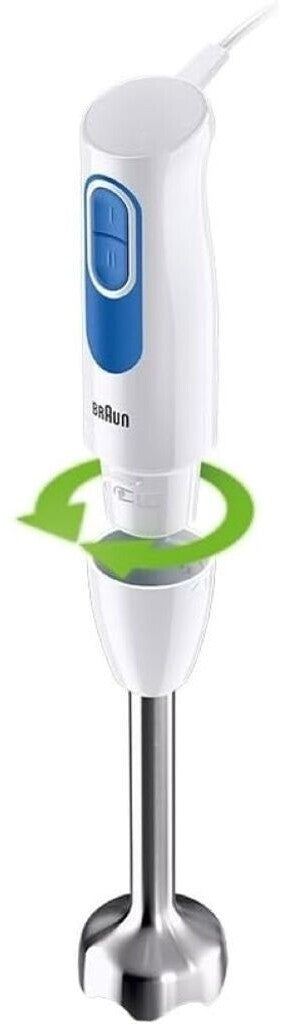 Braun MultiQuick 2 MQ20.001MWH Stabmixer 600W 2 Stufen 600ml Becher Weiß Blau