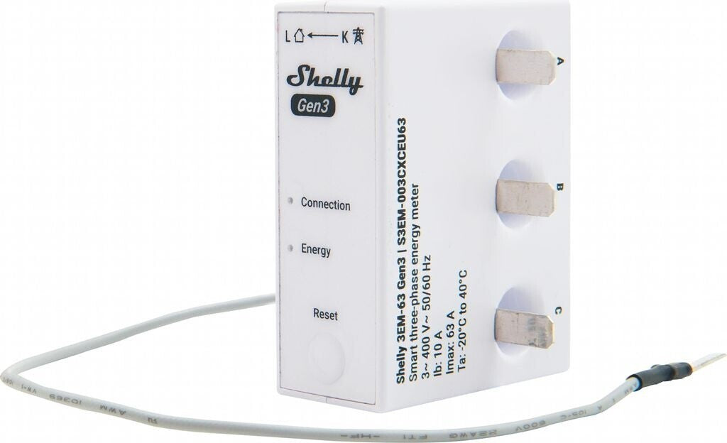 Shelly 3EM 63T Gen3 3 Phasen Energiemesser WLAN Bluetooth