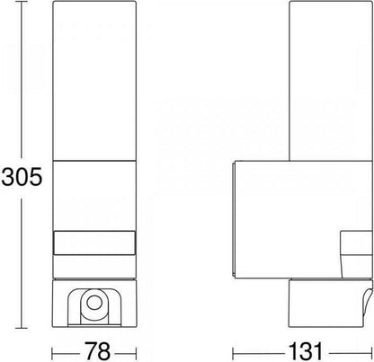 Steinel LED Außenleuchte L 620 CAM, mit 180° Bewegungsmelder, Überwachungskamera