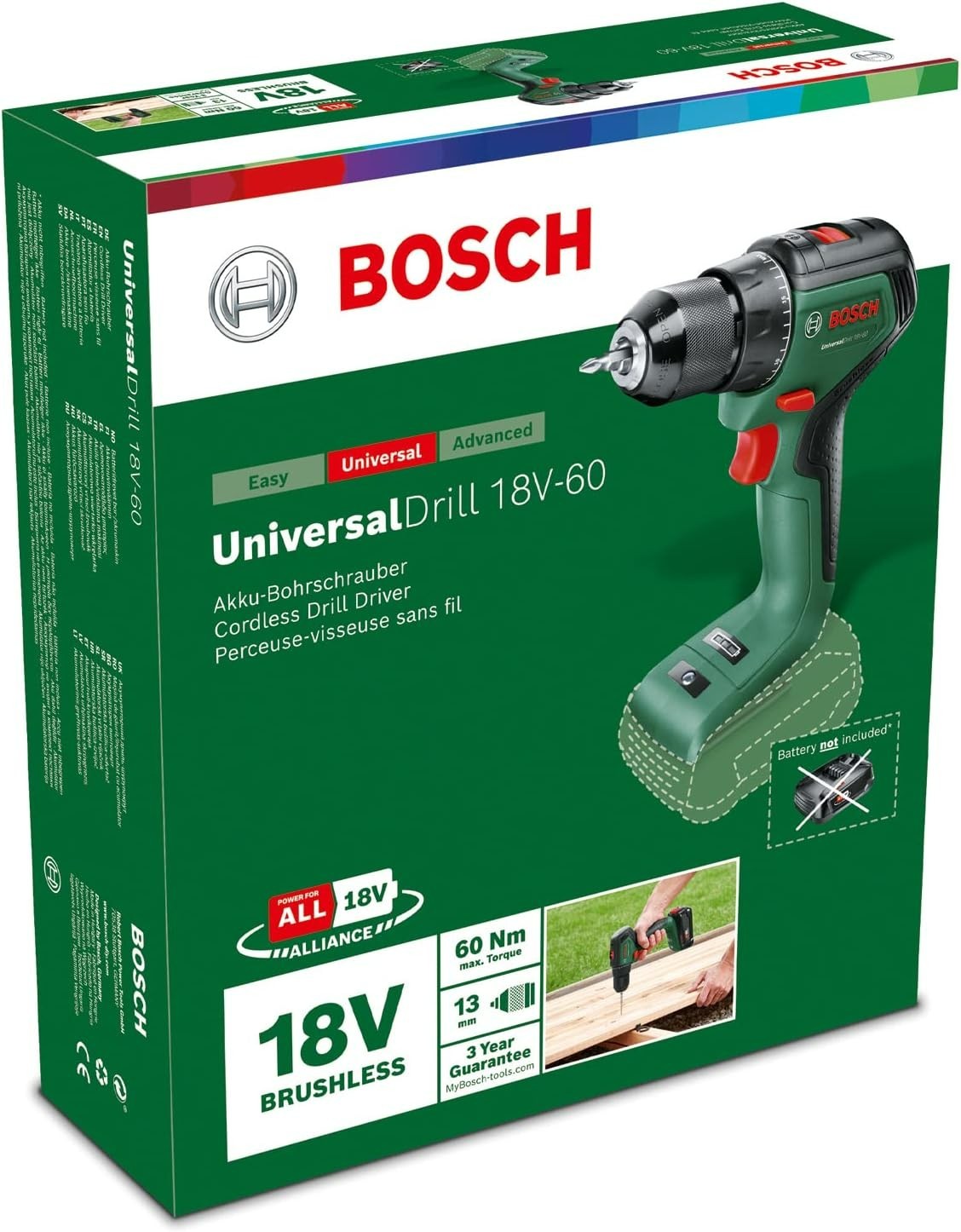 Bosch UniversalDrill 18V-60 Akku Bohrschrauber 06039D7000 SOLO