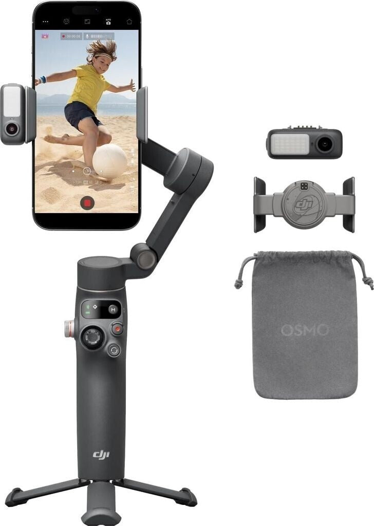 DJI Osmo Mobile 7P Gimbal-Stabilisator mit Verlängerungsstab & Stativ KI-Editor