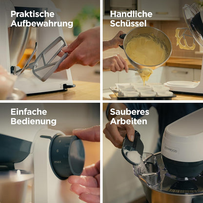 Kenwood Multi Tasker KHC30.000WH Küchenmaschine 1000W 4,3L Grau Weiß Zubehör