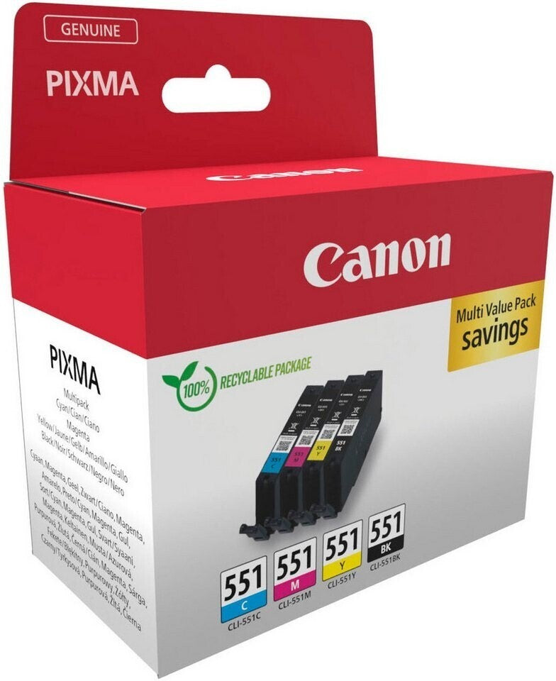 Canon CLI-551 Original Tintenpatronen Multipack Schwarz Cyan Magenta Gelb 6509B0