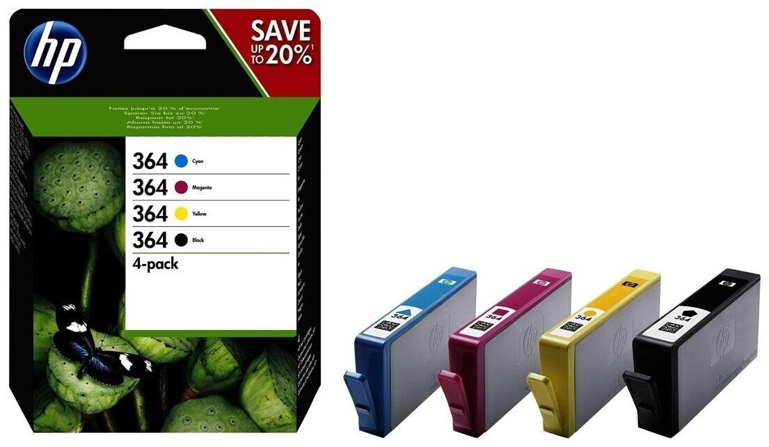 HP 364 Original Druckerpatronen Multipack Schwarz Cyan Magenta Gelb N9J73AE Neu