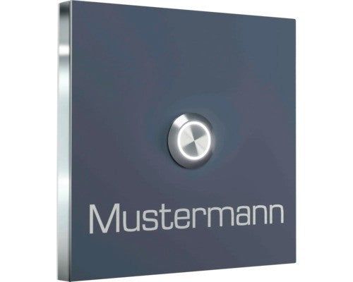 Heidemann Designline Platte M Klingeltaster Edelstahl LED IP65 personalisierbar