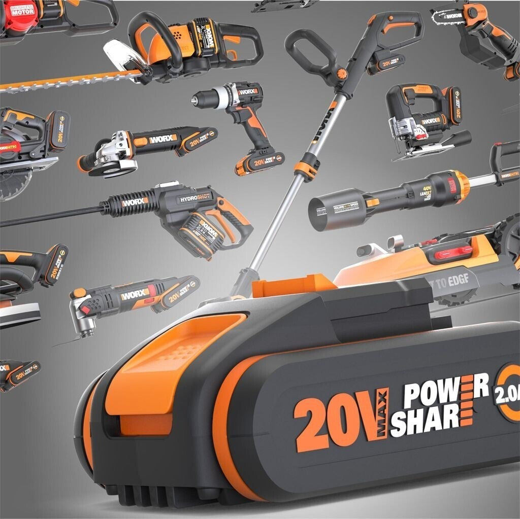 Worx WA3639 PowerShare Akku 20V 2Ah Ersatzbatterie kompatibel mit 20V Geräten