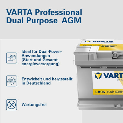 Varta Dynamic AGM 95Ah A5 850A 12V Autobatterie (595901085) Start-Stop geeignet
