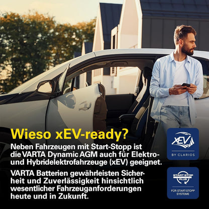 Varta Dynamic AGM 80Ah A6 800A 12V Autobatterie (580901080) Start-Stop geeignet
