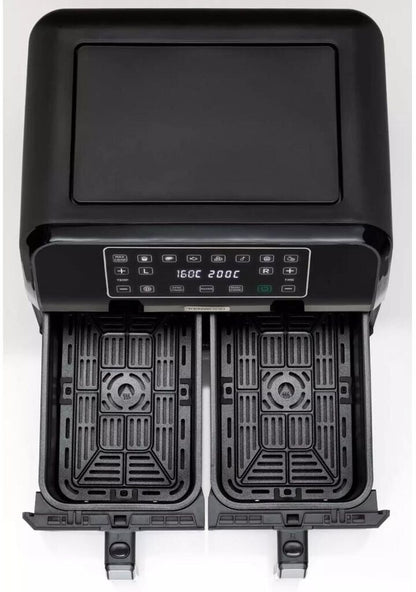 Kenwood kHealthy Fry Twin Airfryer HFM20.000MB 8L Dual Zone 8 Programme Schwarz