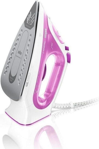 Braun SI3030PU TexStyle 3 Dampfbügeleisen 2300W 140g Dampfstoß Weiß Violett