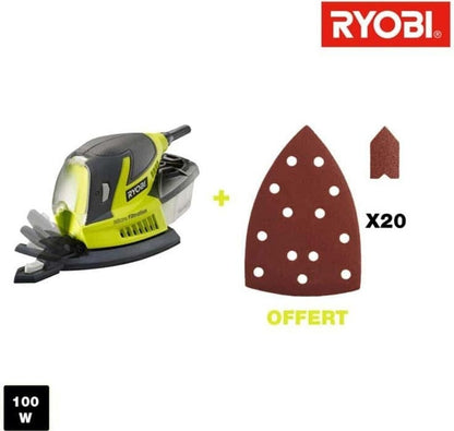 Ryobi RPS100-SA20 Deltaschleifer 100W 99x149mm 20 Schleifblätter Tasche Neu