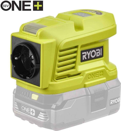 Ryobi ONE+ 18V PowerSource Akku-Wechselrichter 150W 230V USB LED ohne Akku RY18B