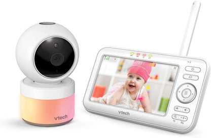 VTech VM5463 Babyphone – 5 Zoll Display, Kamera, Schlaflied-Funktion, Temperatur