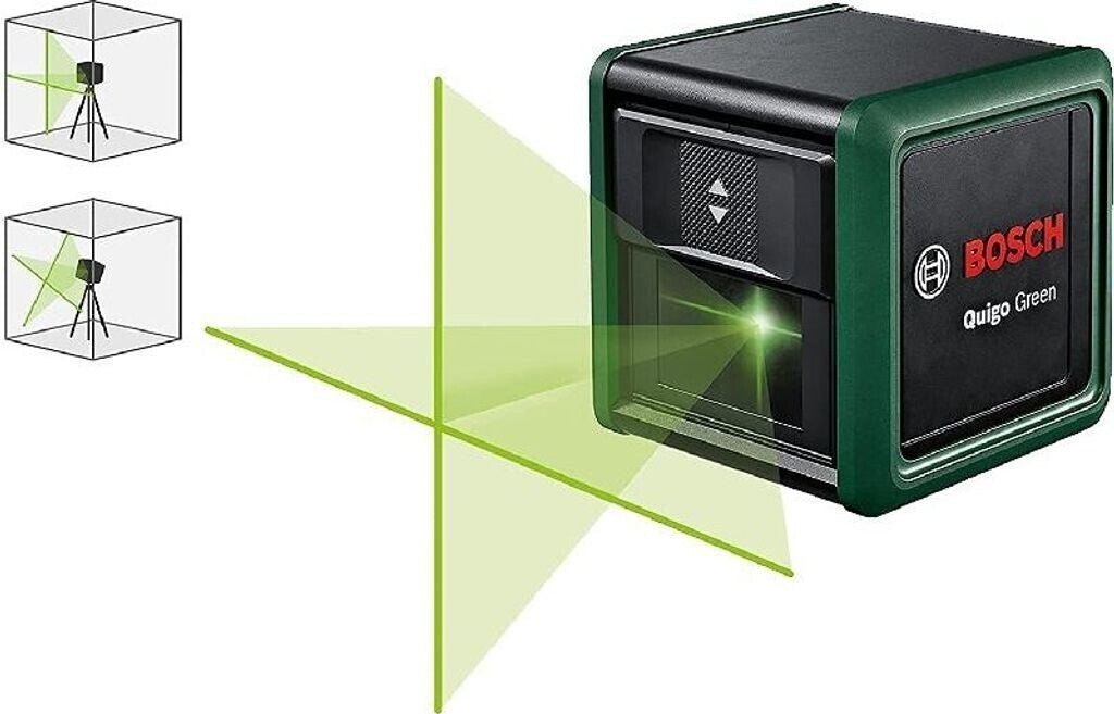 Bosch Quigo Green Kreuzlaser 12 m, ±0,6 mm/m (0603663C02) Universalklemme MM2