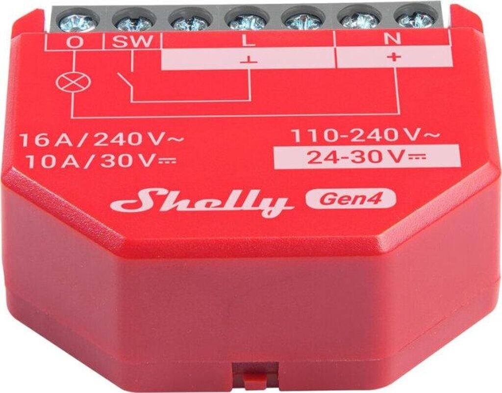 Shelly 1PM Gen4 Smart Relais 16A WLAN Zigbee Matter mit Leistungsmessung