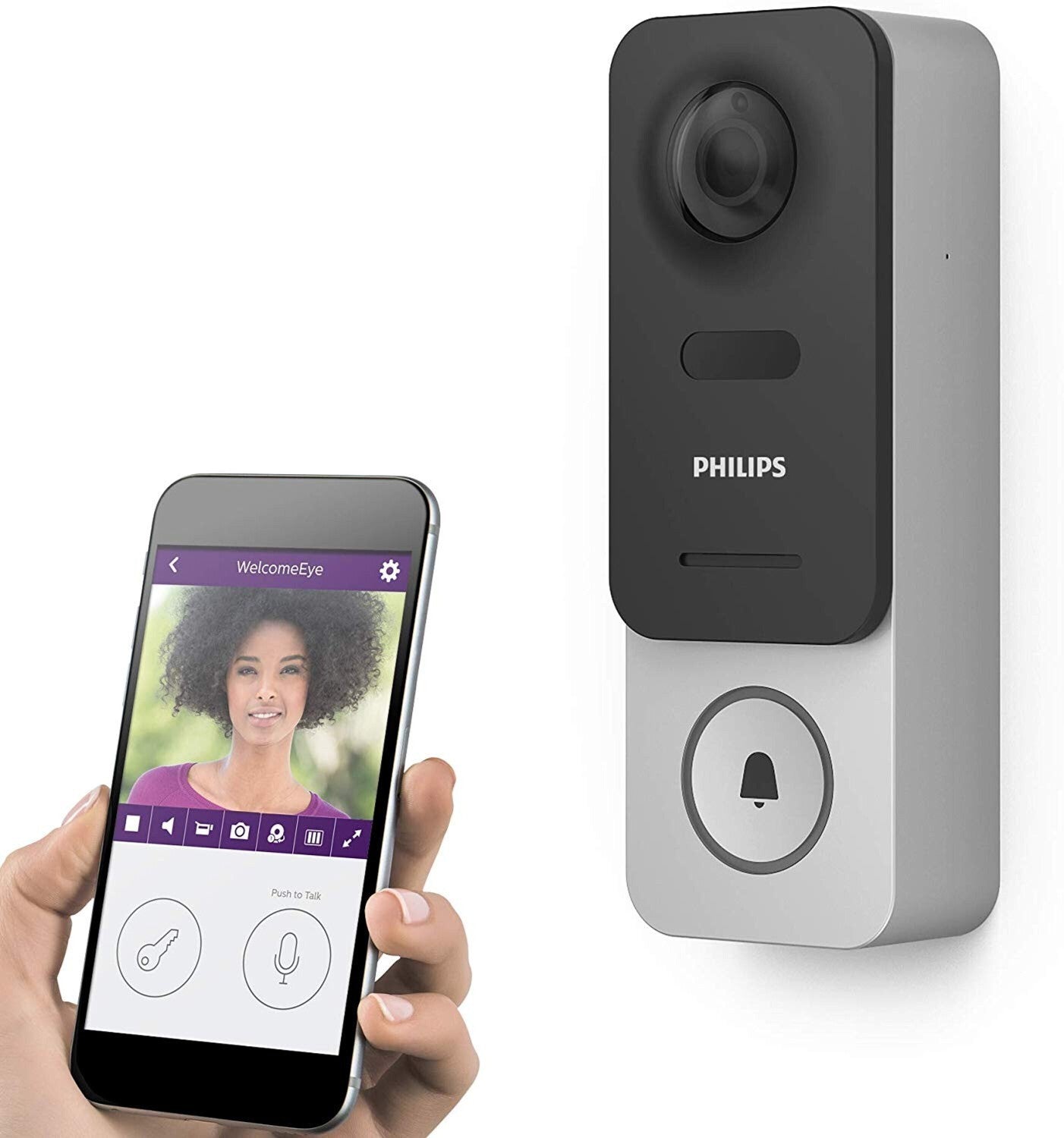 Philips WelcomeEye Link WLAN Video Türklingel Full HD 1080p 160 Grad Akku 531034