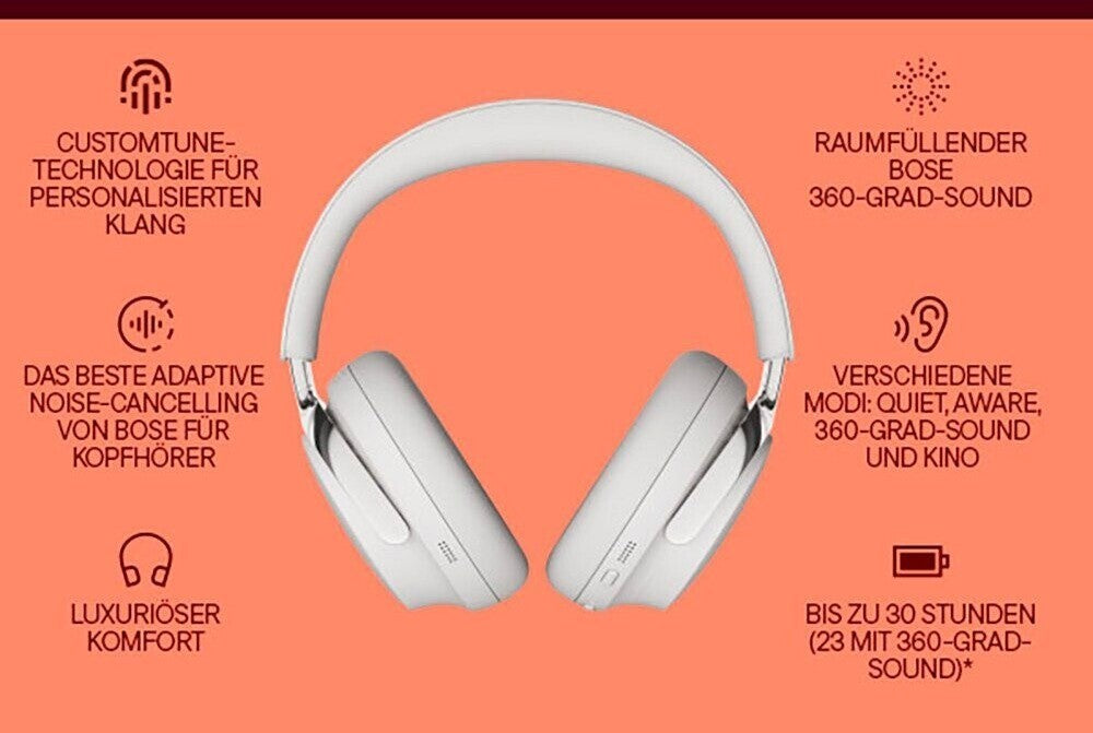 Bose QuietComfort Ultra 2.Gen Wireless Kopfhörer Bluetooth ANC White Smoke