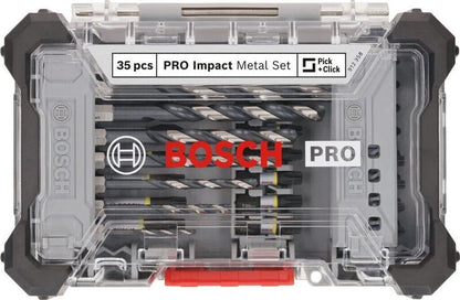 Bosch PRO Impact Metal Set 35-tlg. HSS-G Metallbohrer Bits Koffer 2608521U81