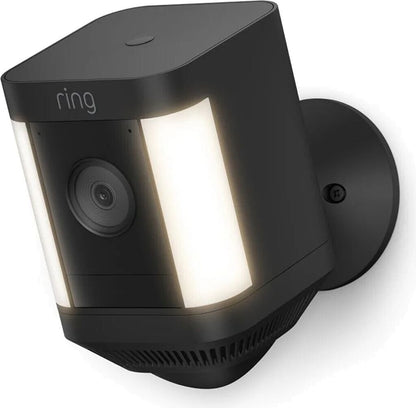 Ring Spotlight Cam Plus schwarz Akku WLAN Außenkamera 1080p Alexa
