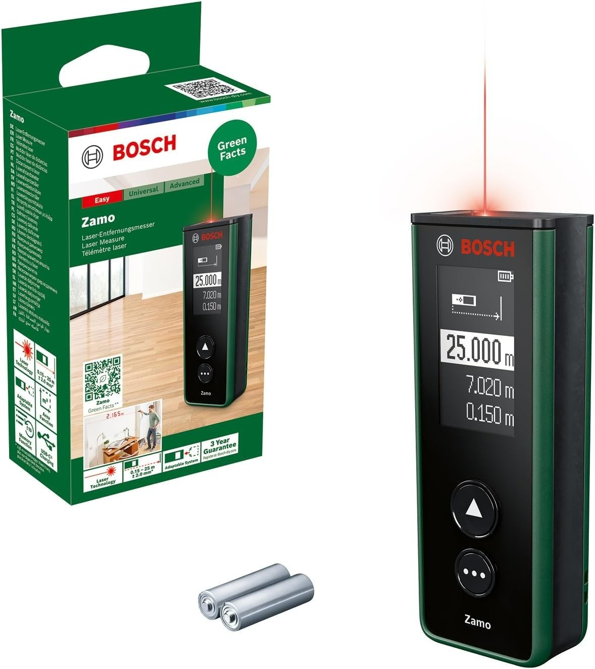 Bosch Zamo Laser Entfernungsmesser 25m kompakt 0603672900 Lasermessgerät