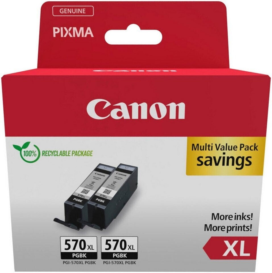 Canon PGI-570PGBK XL Original Druckerpatronen Schwarz Doppelpack 2x 22 ml Neu