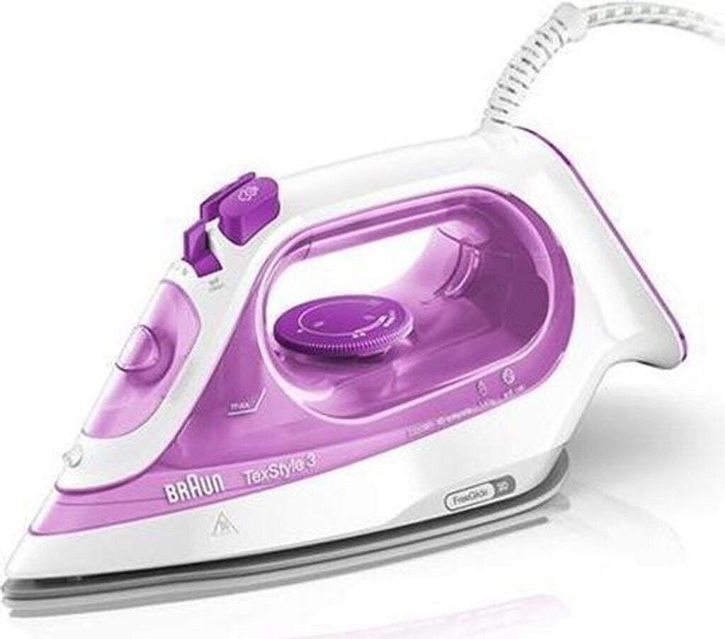 Braun SI3030PU TexStyle 3 Dampfbügeleisen 2300W 140g Dampfstoß Weiß Violett