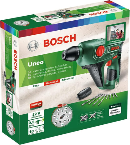 Bosch Uneo 12V Akku Bohrhammer kompakt hämmern bohren schrauben 060398400C SOLO