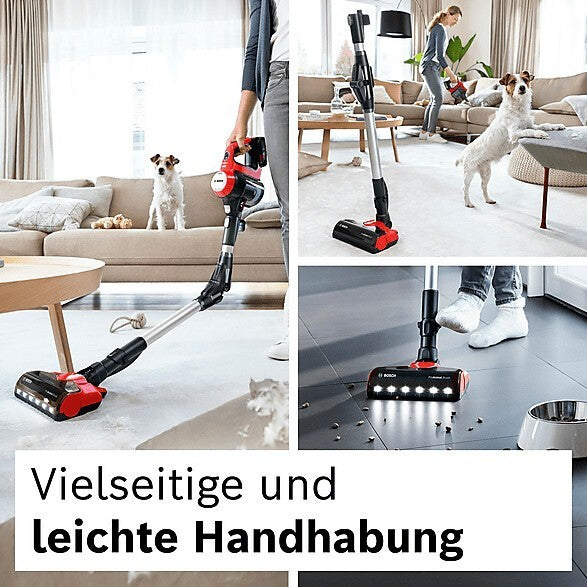 Bosch Unlimited Serie 7 BKS711PET Akku-Stielsauger ProAnimal 40 Min rot