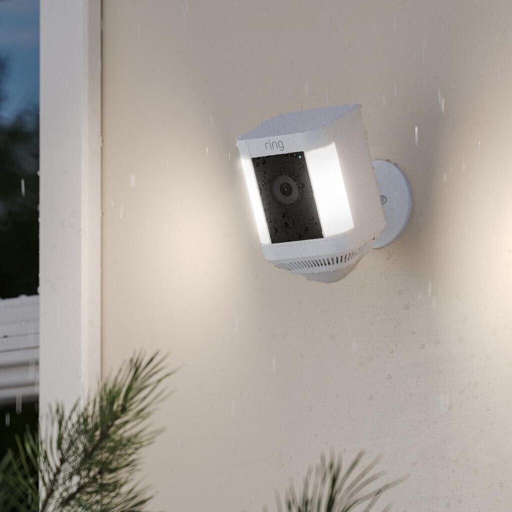 Ring Spotlight Cam Plus weiß Akku WLAN Außenkamera 1080p Alexa