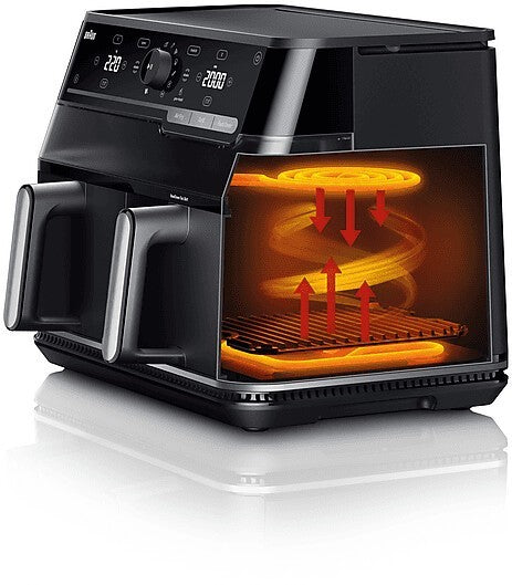 BRAUN TwinCook 5 10L TD 5073 Dual Air Fryer Heißluftfritteuse mit Sichtfenster