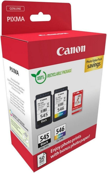 Canon PG-545/CL-546 Druckerpatrone- Schwarz + Photo Value Pack (8286B006)