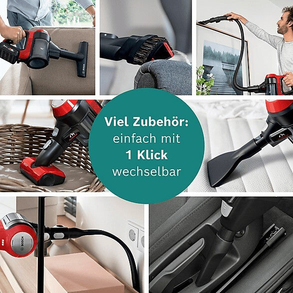 Bosch Unlimited Serie 7 BKS711PET Akku-Stielsauger ProAnimal 40 Min rot