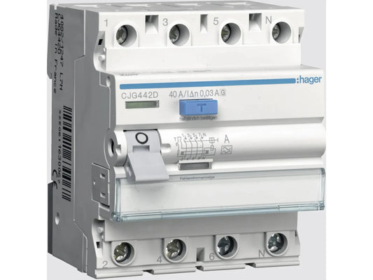 Hager FI-Schutzschalter 4-polig 40A 30mA Typ G A L1-N CJG442D