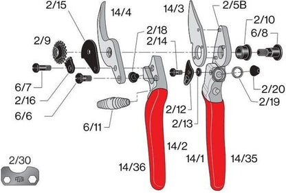 FELCO 14 Gartenschere für Rechtshänder (kompakte Baumschere) Neu Original Verp.