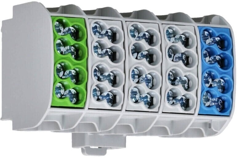 Hensel KKL54 Abzweigklemme 5-polig für Cu 1,5-25 mm² 80A Hutschienenmontage