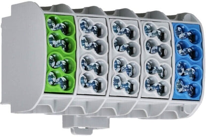Hensel KKL54 Abzweigklemme 5-polig für Cu 1,5-25 mm² 80A Hutschienenmontage