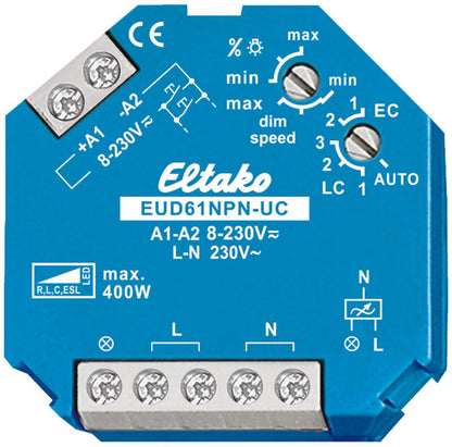 Eltako EUD61NPN-UC Universal Dimmschalter 8-230V UC LED Unterputz