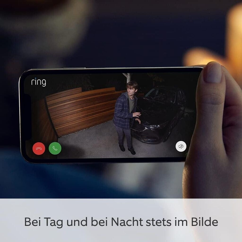 Ring Spotlight Cam Plus weiß Akku WLAN Außenkamera 1080p Alexa